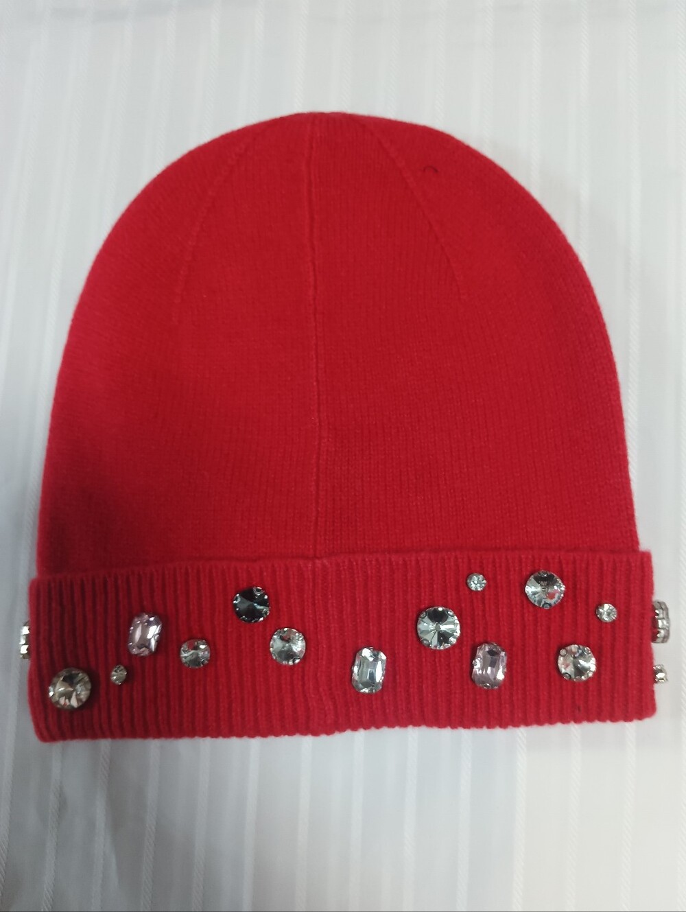 Charter Club Red Cashmere Embellished Hat